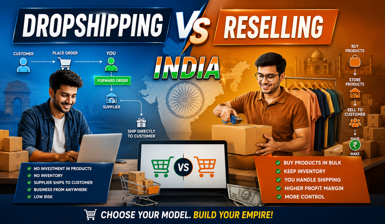 dropshipping vs reselling India